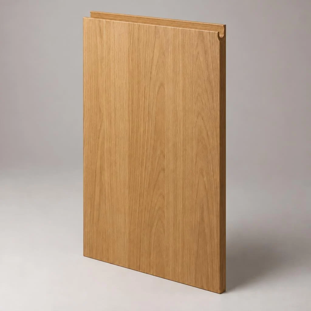 Oak veneered J-handle door made in our Croydon factory