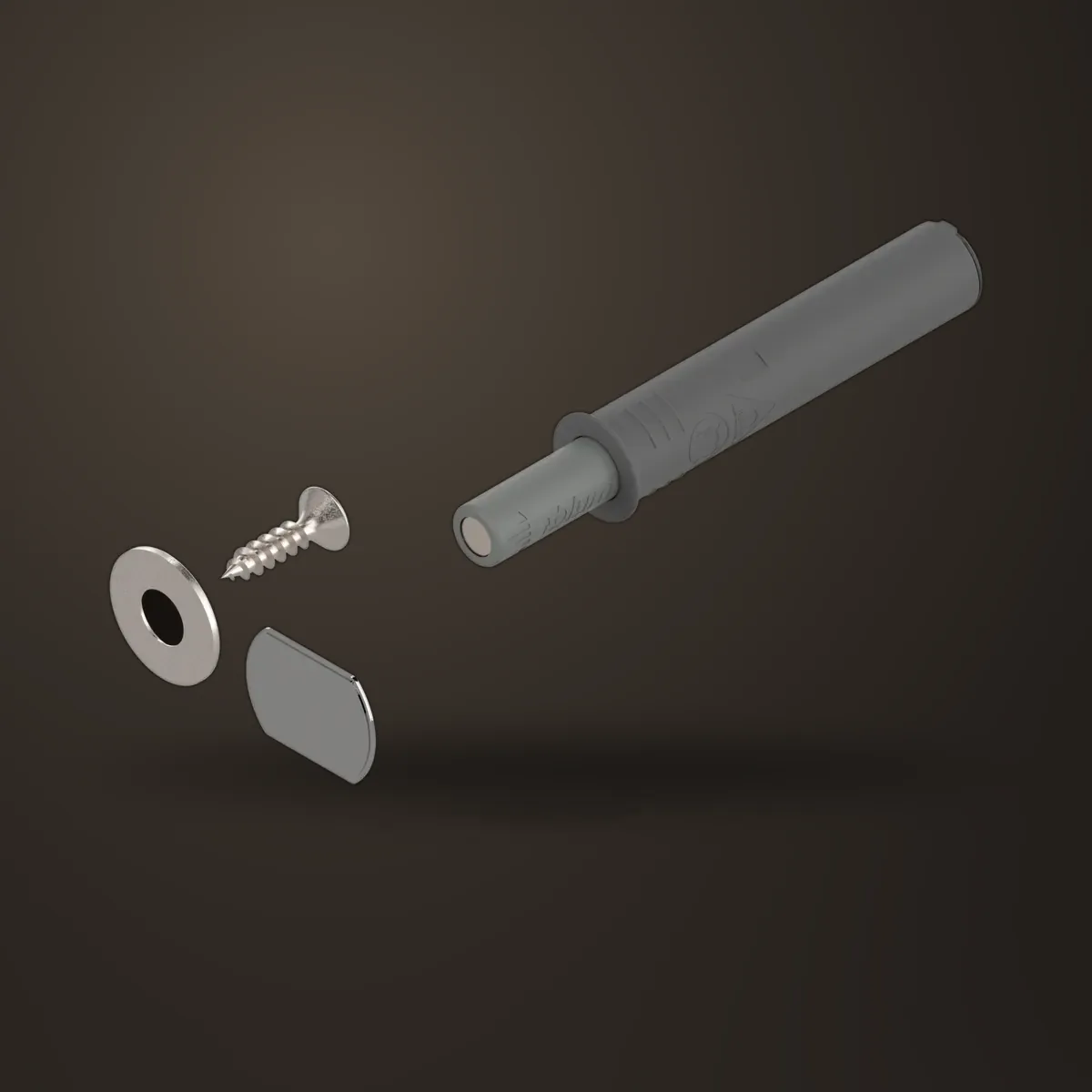 Blum TIP-ON for Doors Set Short Version with Magnet Platinum Grey