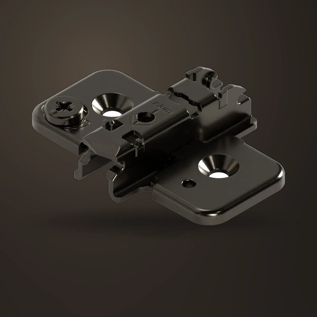 BLUM 173H7130.OB Clip Mounting Plate Cruciform 3mm Onyx Black