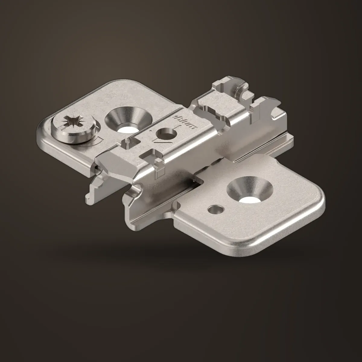 Blum 173H713 CLIP 3mm Cruciform Mounting Plate
