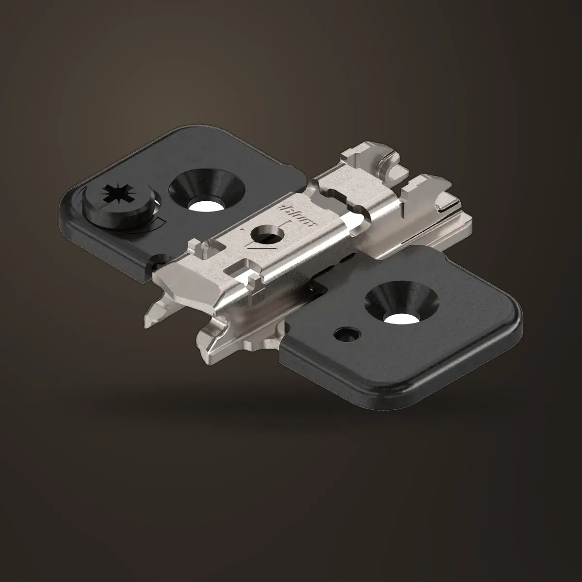 BLUM mounting plate cruciform 0 mm Onyx Black 173H7100.OB