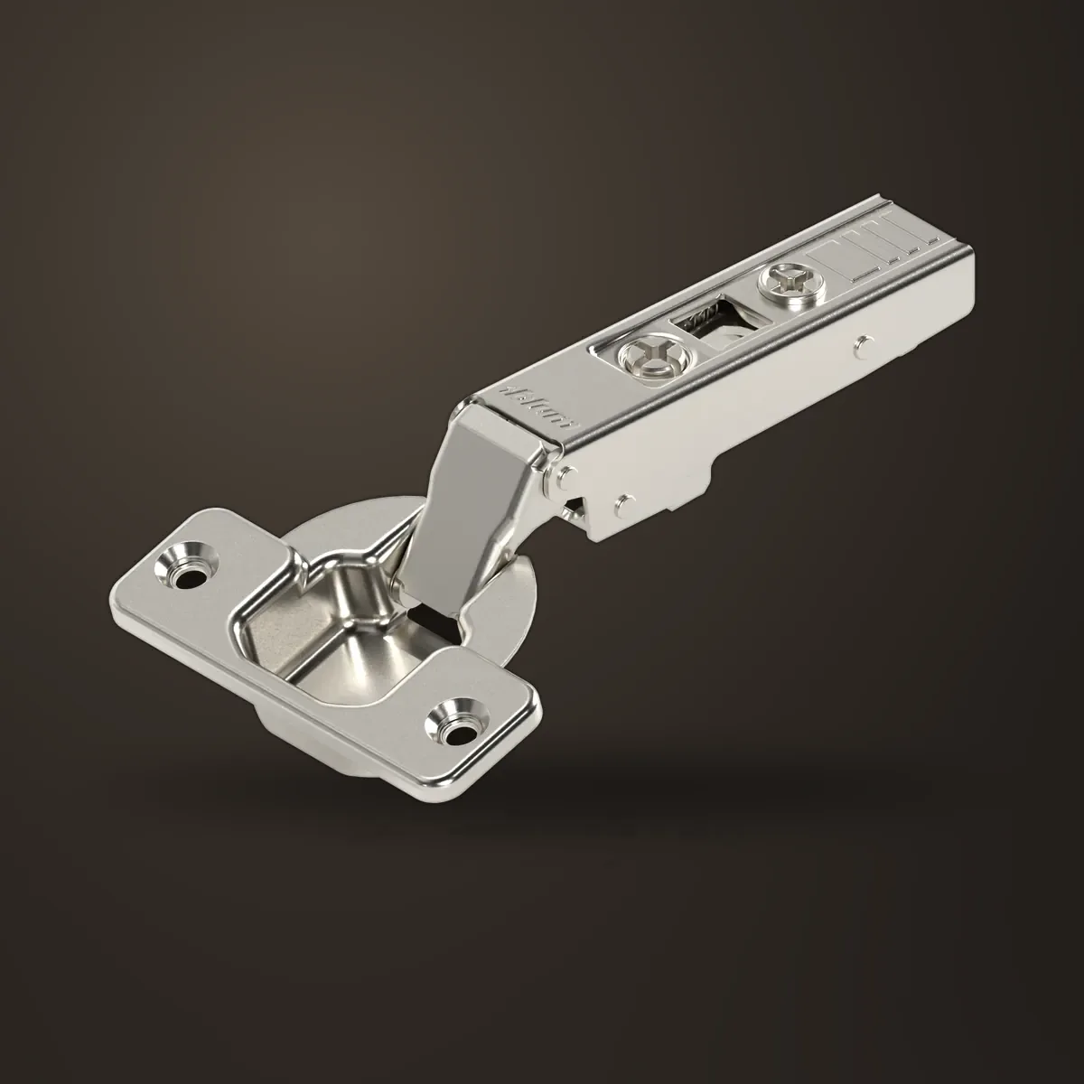 Blum 74T1550.TL CLIP TOP Unsprung Hinge 107° Overlay Screw-On Nickel Finish